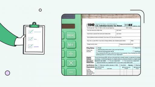 IRS Form 1040 to report annual income